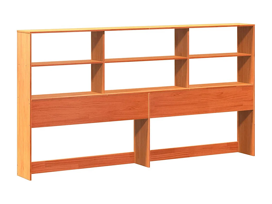 Lit bibliothèque sans matelas cire marron 180x200 cm pin massif