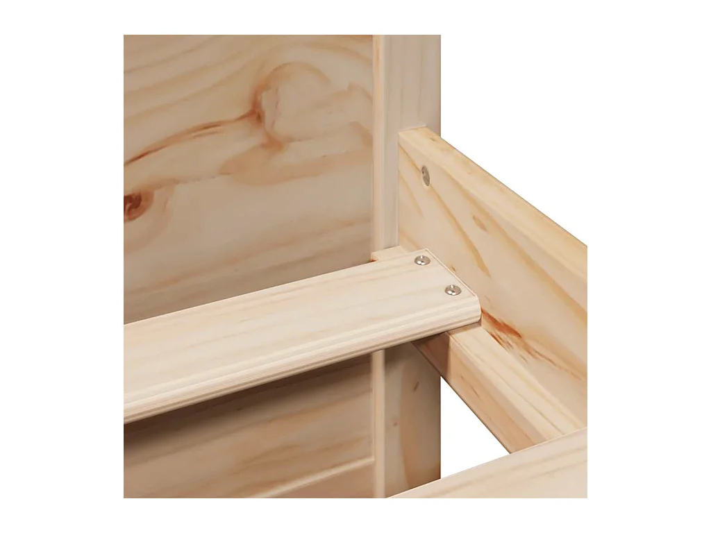 Lit bibliothèque sans matelas 200x200 cm bois massif de pin