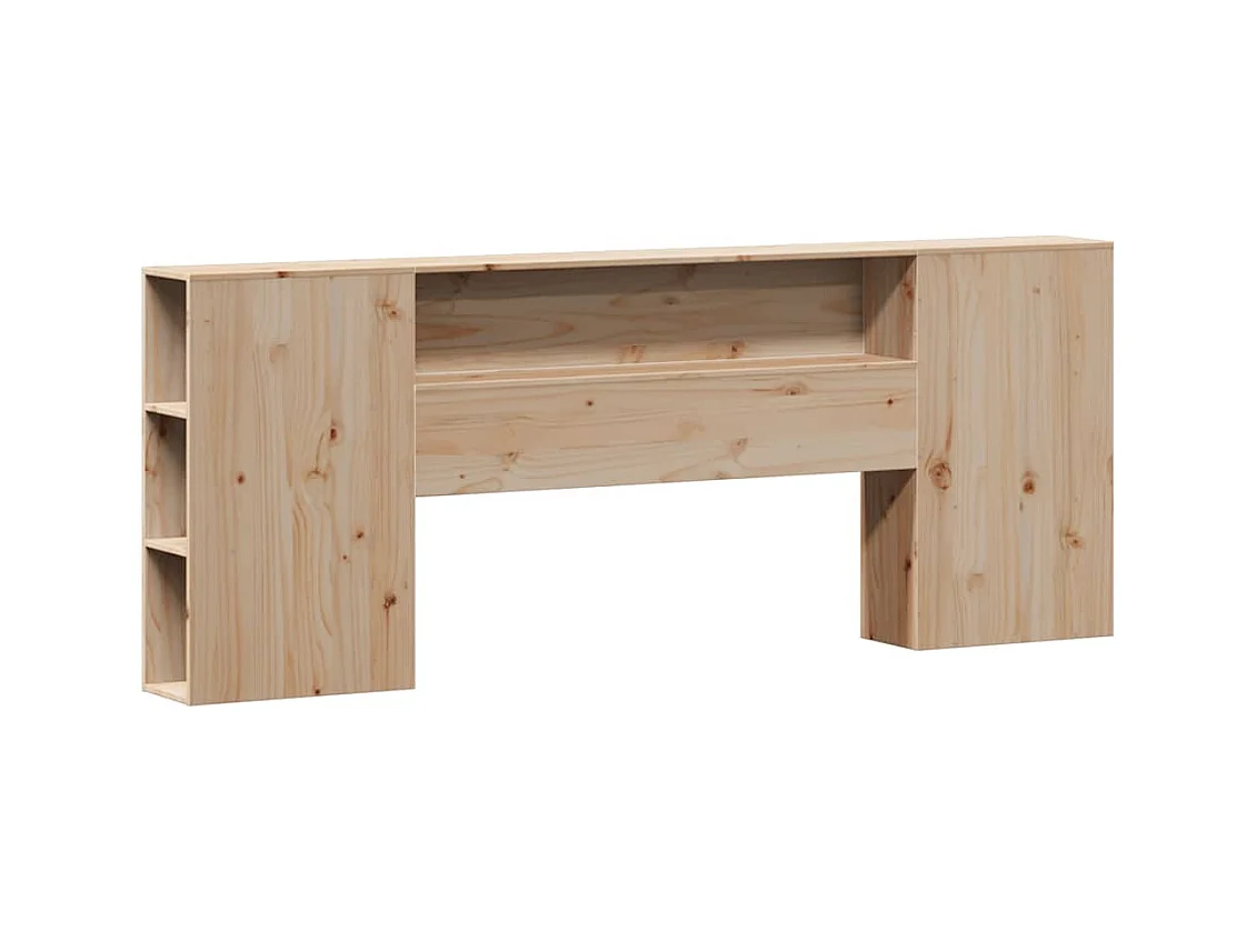 Lit bibliothèque sans matelas 200x200 cm bois massif de pin