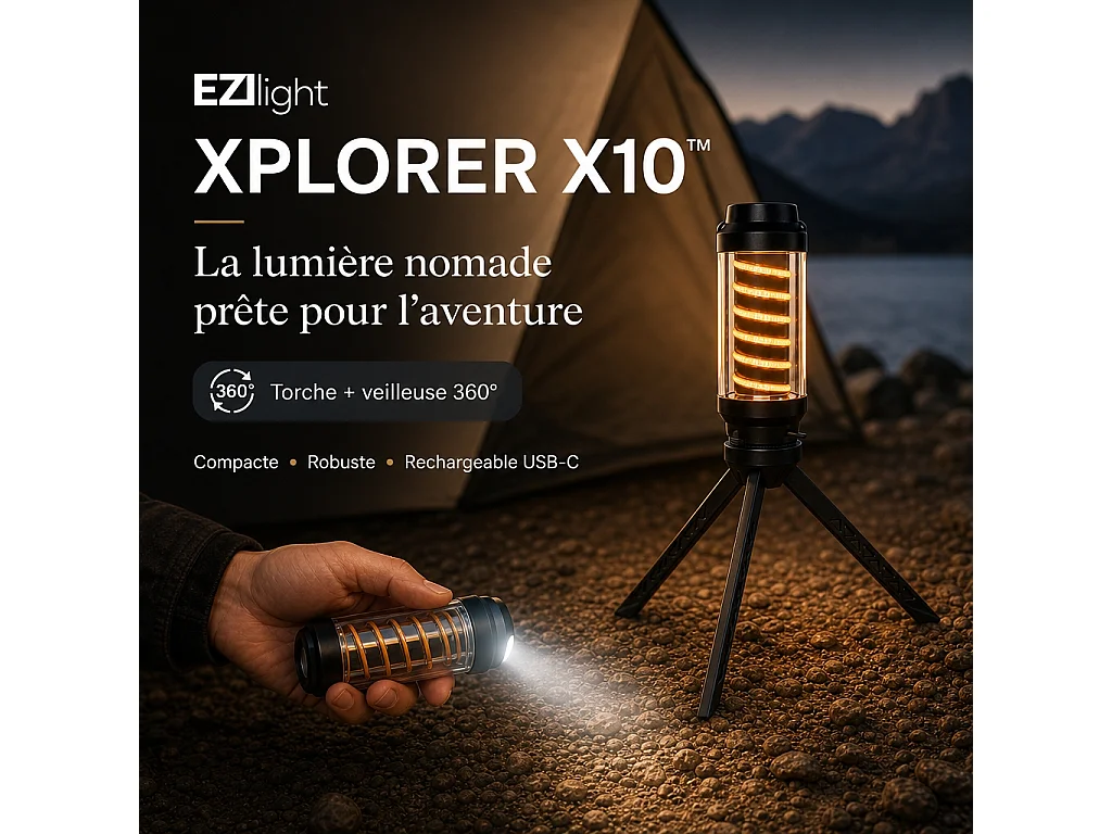 Lot de 4 lampes torches nomades EZIlight® Xplorer X10
