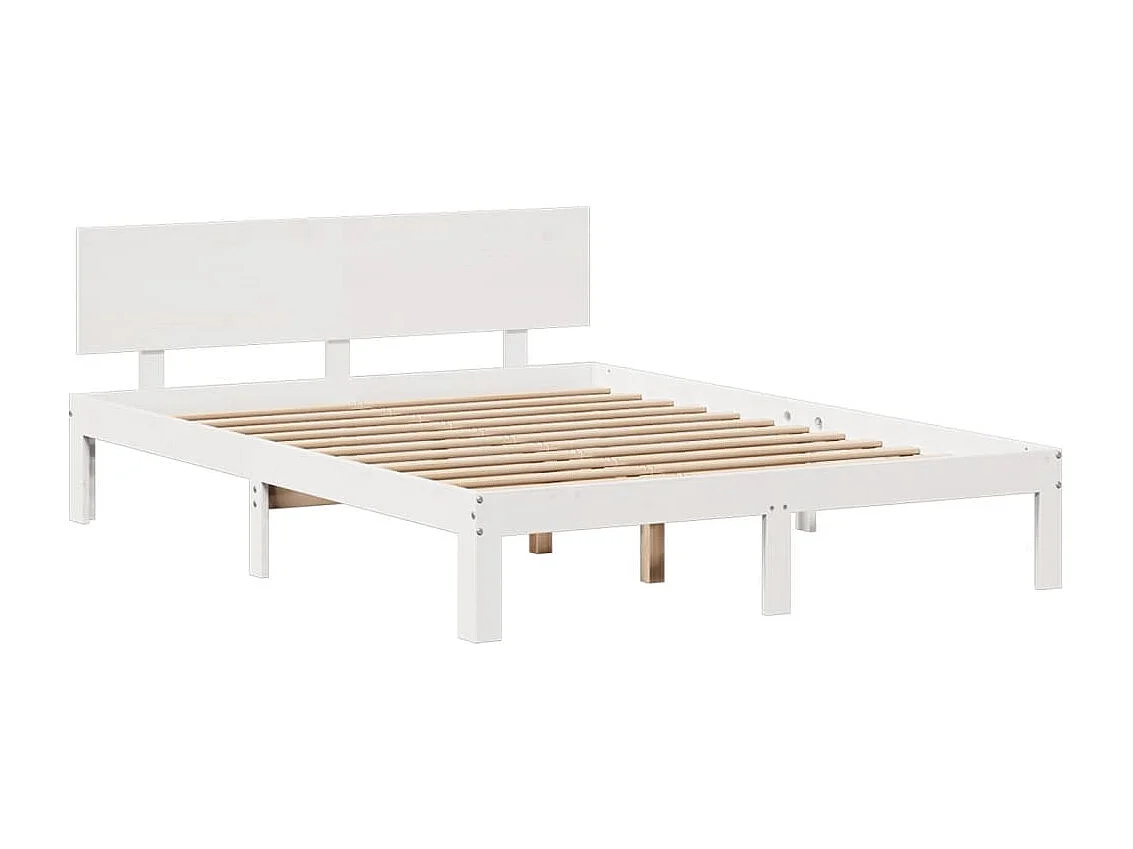 Bed met boekenkast zonder matras grenenhout wit 120x190 cm