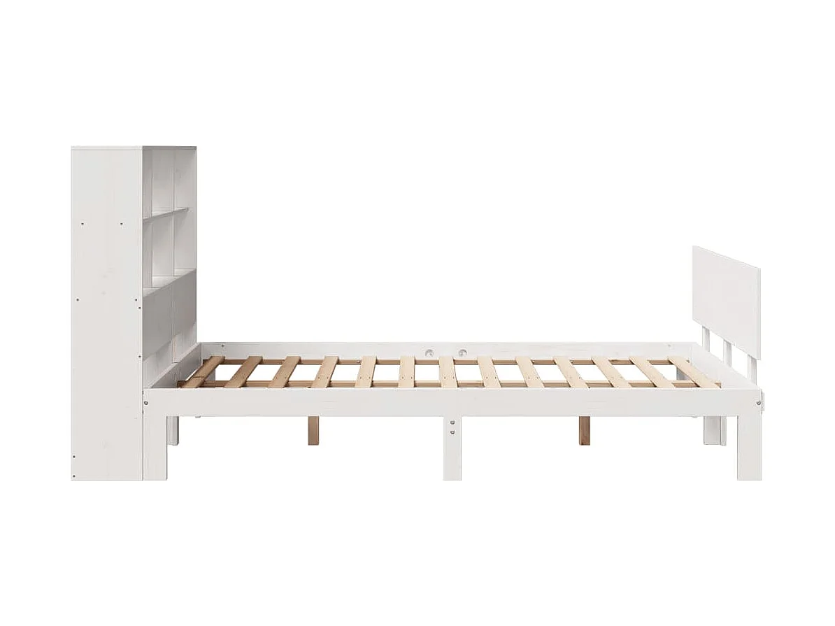 Letto Libreria senza Materasso Bianco 120x190 cm Legno di Pino