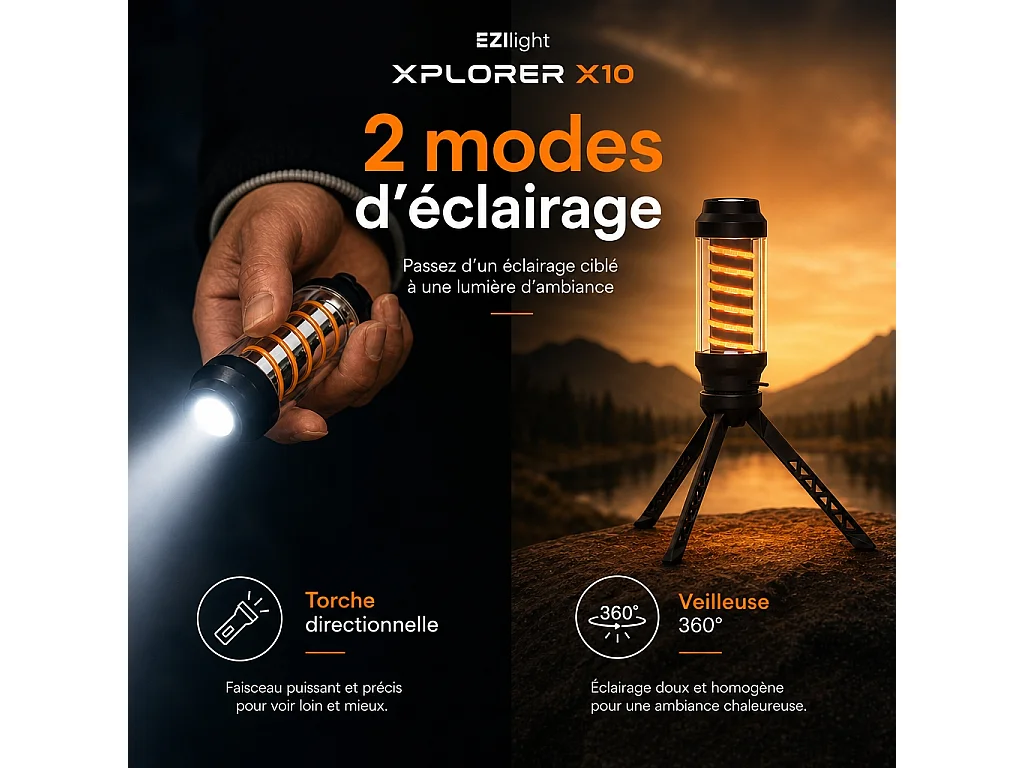 Lot de 6 lampes torches nomades EZIlight® Xplorer X10