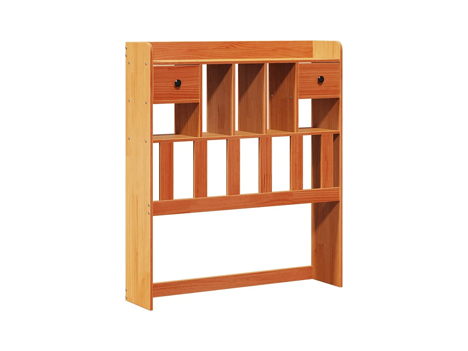 Lit bibliothèque sans matelas cire marron 100x200 cm pin massif