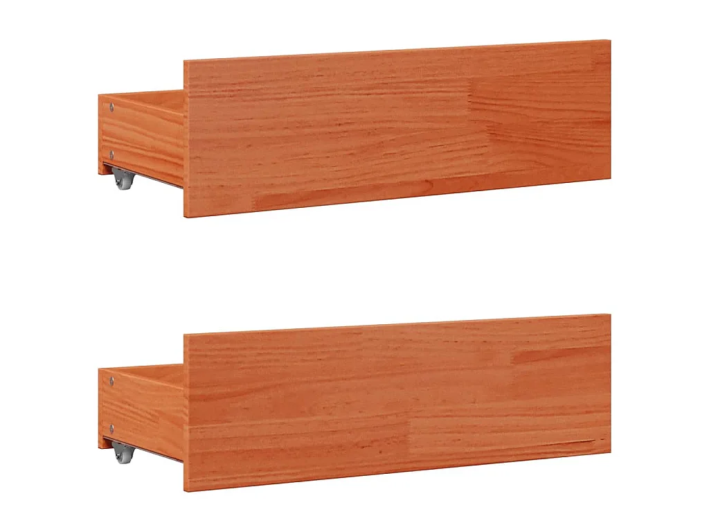 Letto Libreria senza Materasso Marrone Cera 100x200 cm in Pino