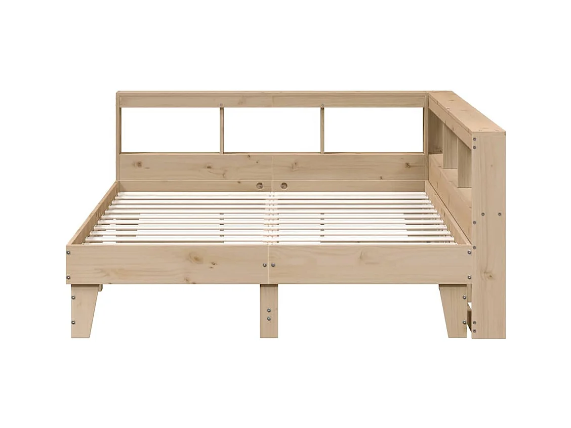 Cama con estantería sin colchón madera maciza de pino 150x200cm