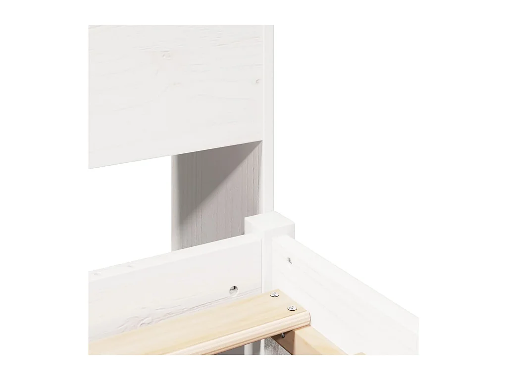 Lit bibliothèque sans matelas blanc 140x190 cm bois pin massif