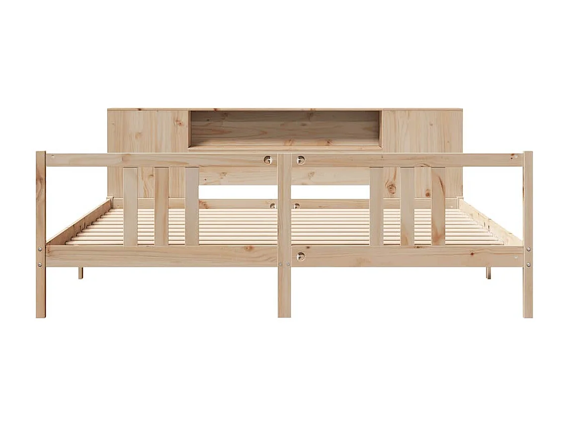 Bed met boekenkast zonder matras massief grenenhout 180x200 cm