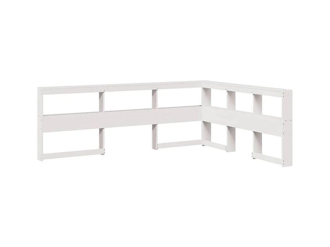 Lit bibliothèque sans matelas blanc 160x200 cm bois pin massif