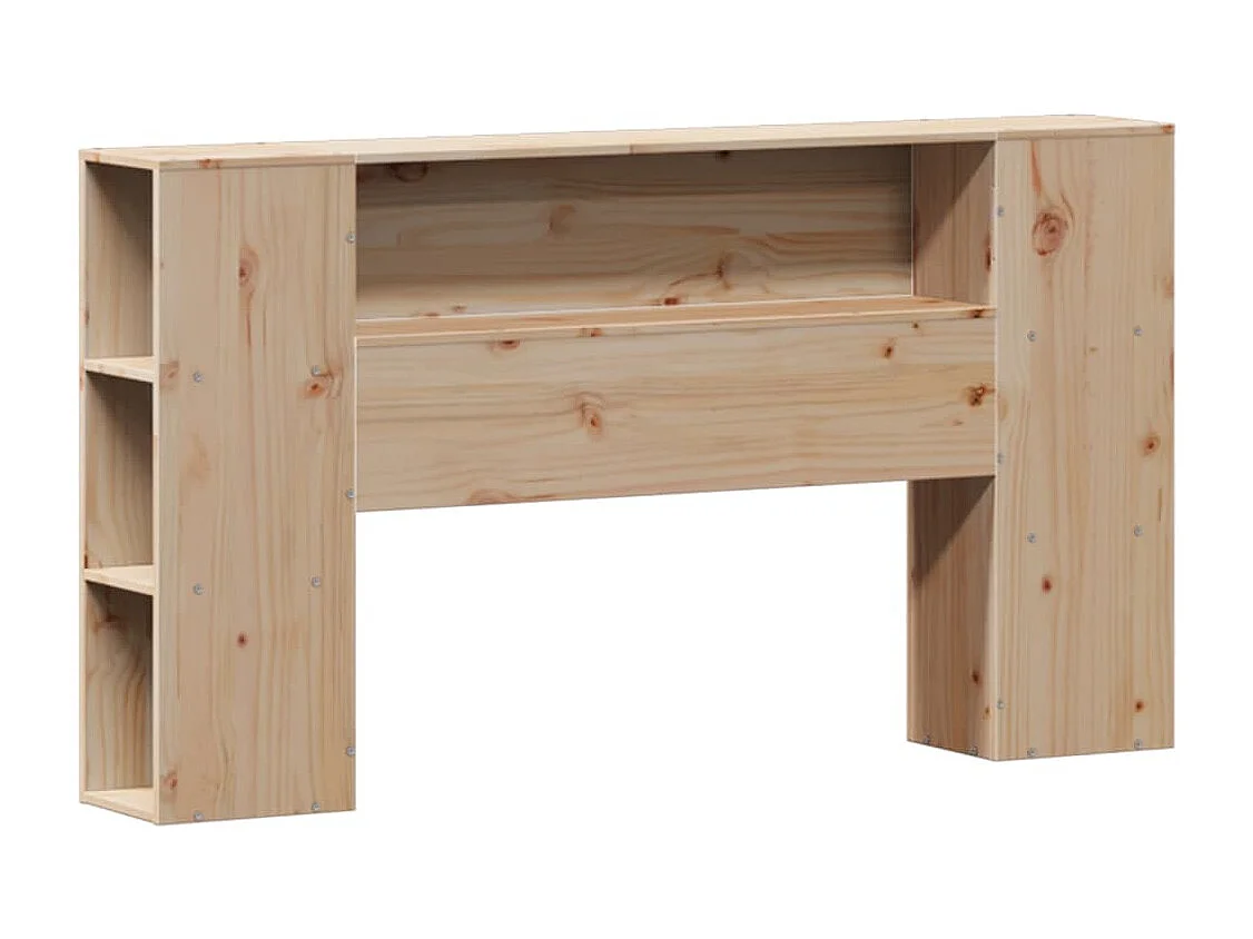 Bed met boekenkast zonder matras massief grenenhout 140x190 cm