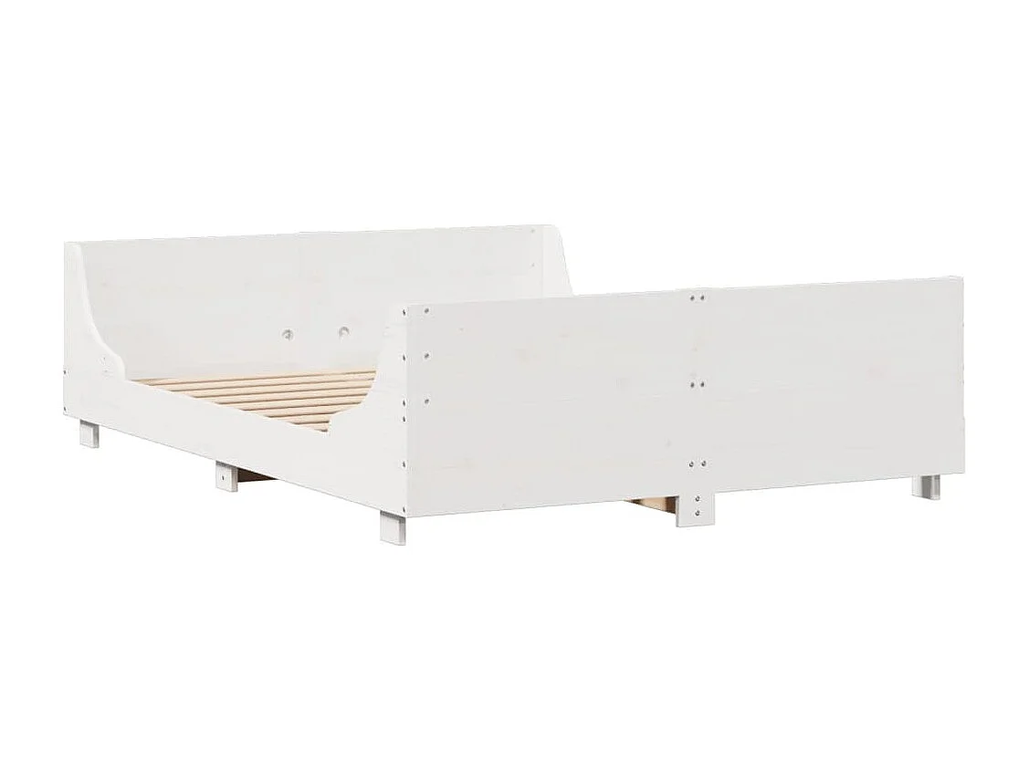 Cama com estante sem colchão 120x190 cm madeira maciça branco