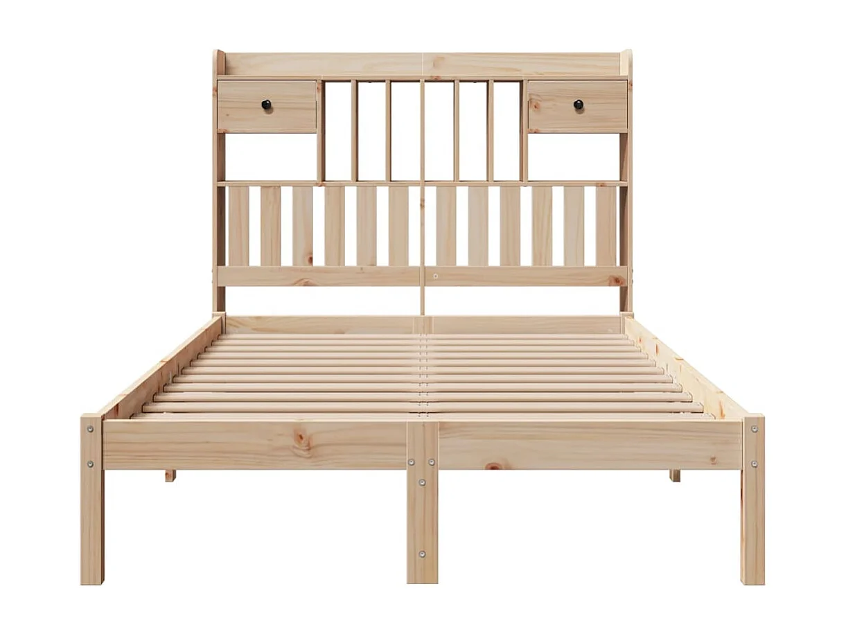 Massivholzbett mit Regal ohne Matratze 135x190 cm Kiefernholz