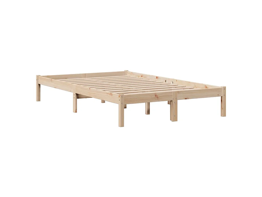 Lit bibliothèque sans matelas 135x190 cm bois de pin massif