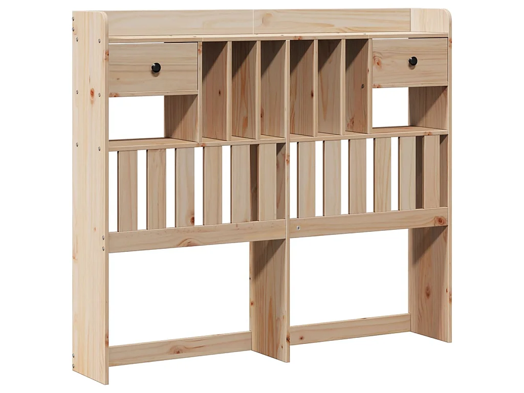 Lit bibliothèque sans matelas 135x190 cm bois de pin massif
