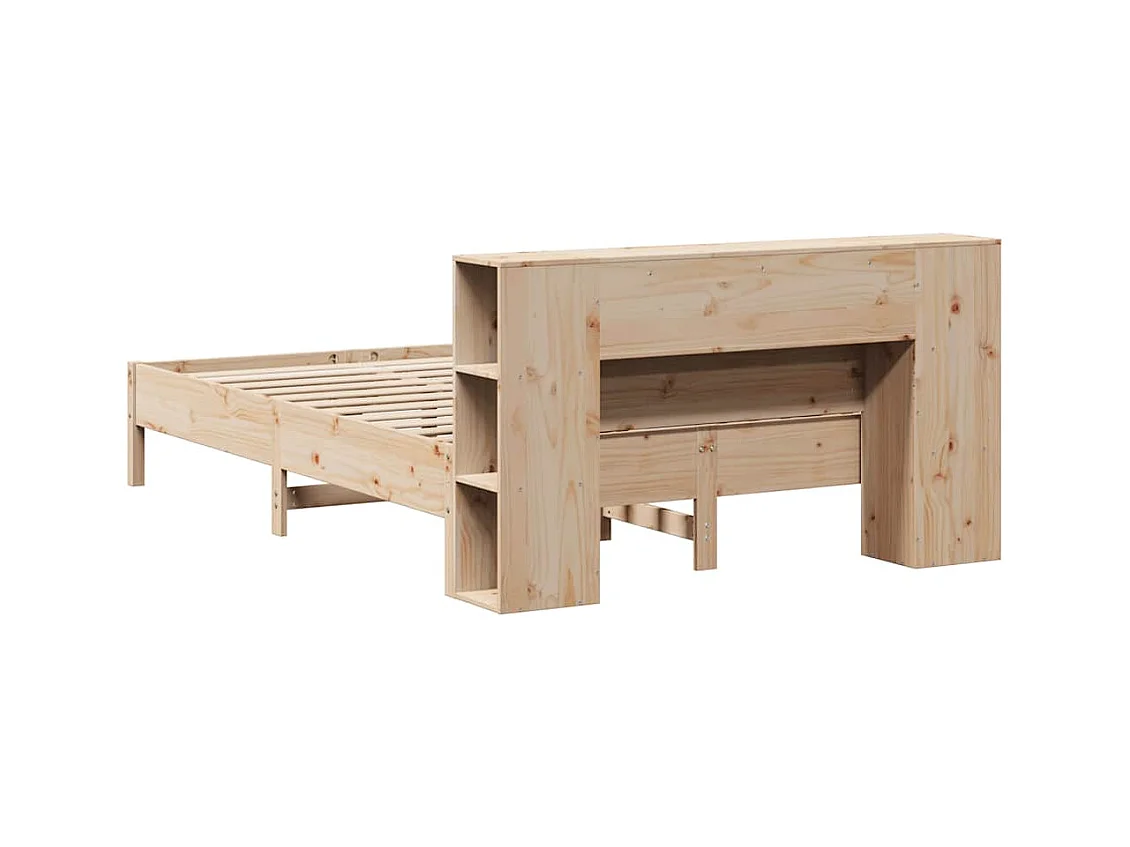 Lit bibliothèque sans matelas 120x190 cm bois de pin massif