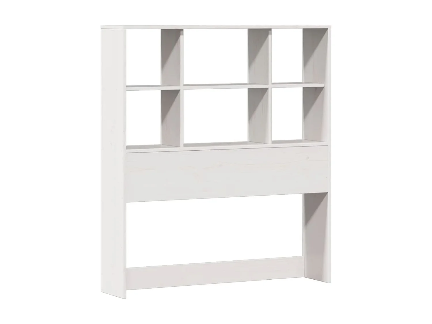 Lit bibliothèque sans matelas blanc 90x200cm bois de pin massif