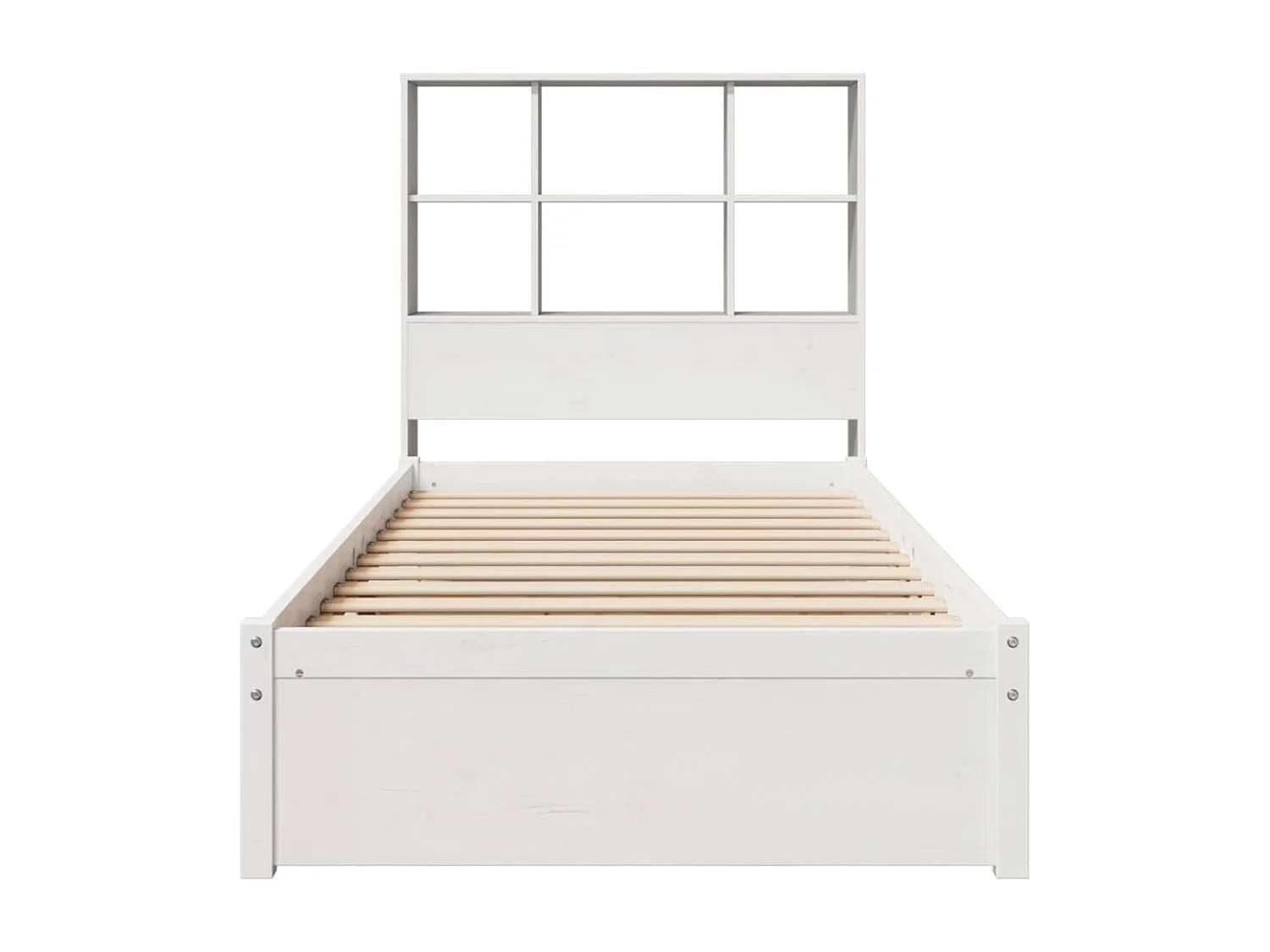 Cama com estante sem colchão 90x200 cm pinho maciço branco