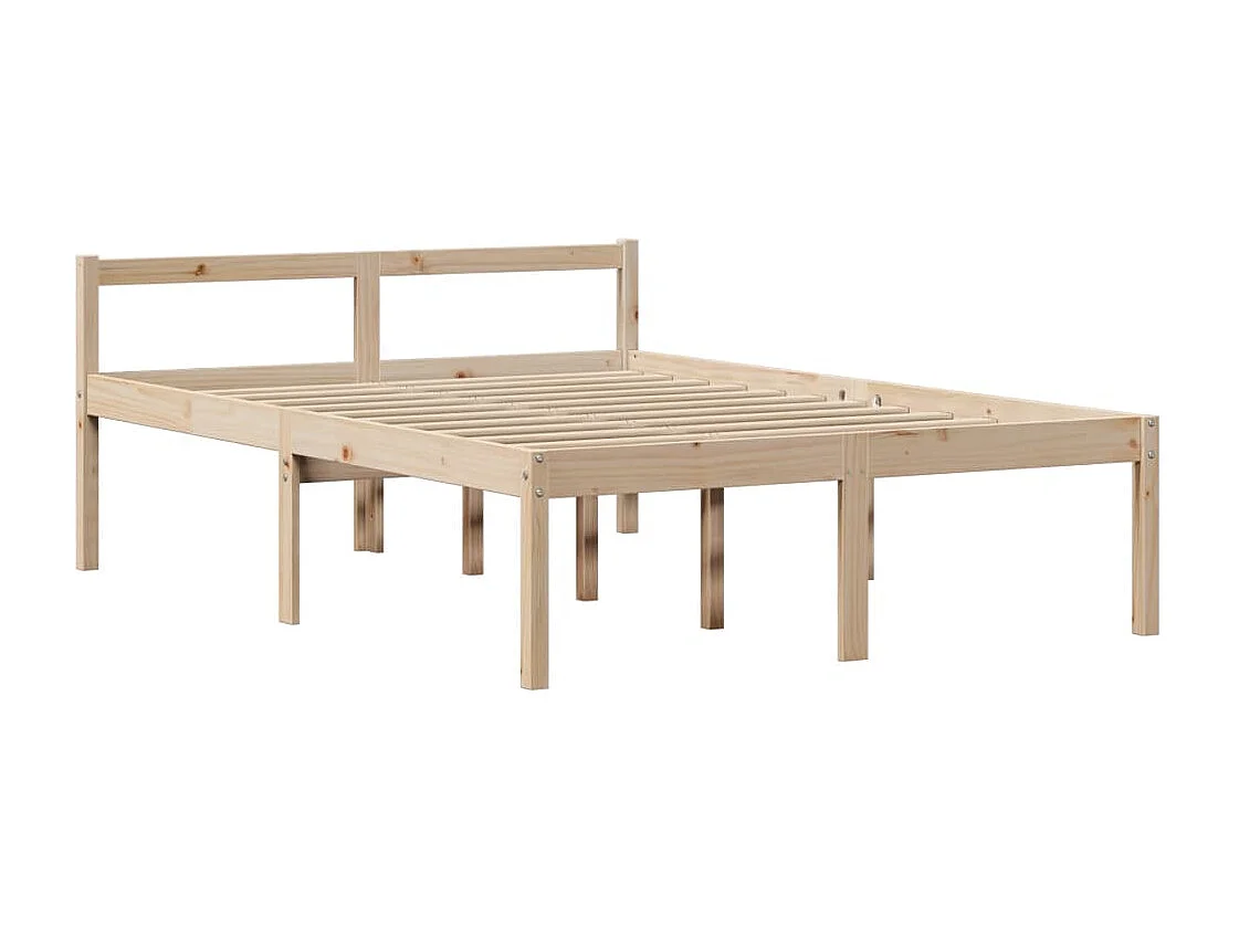 Lit bibliothèque sans matelas 140x190 cm bois de pin massif