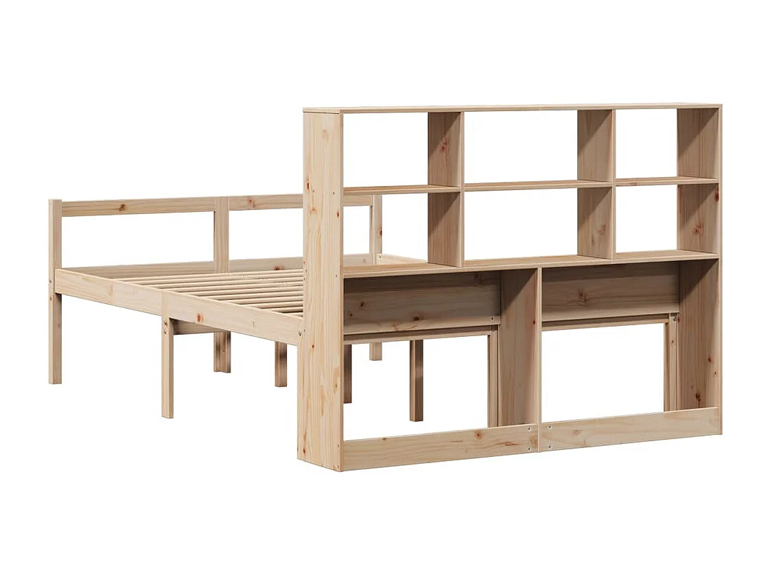 Cama com estante sem colchão 140x190 cm pinho maciço