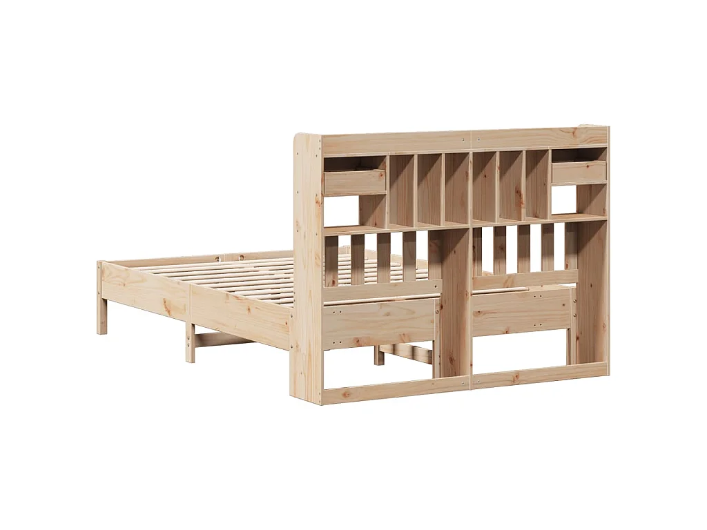 Cama com estante sem colchão 135x190 cm pinho maciço