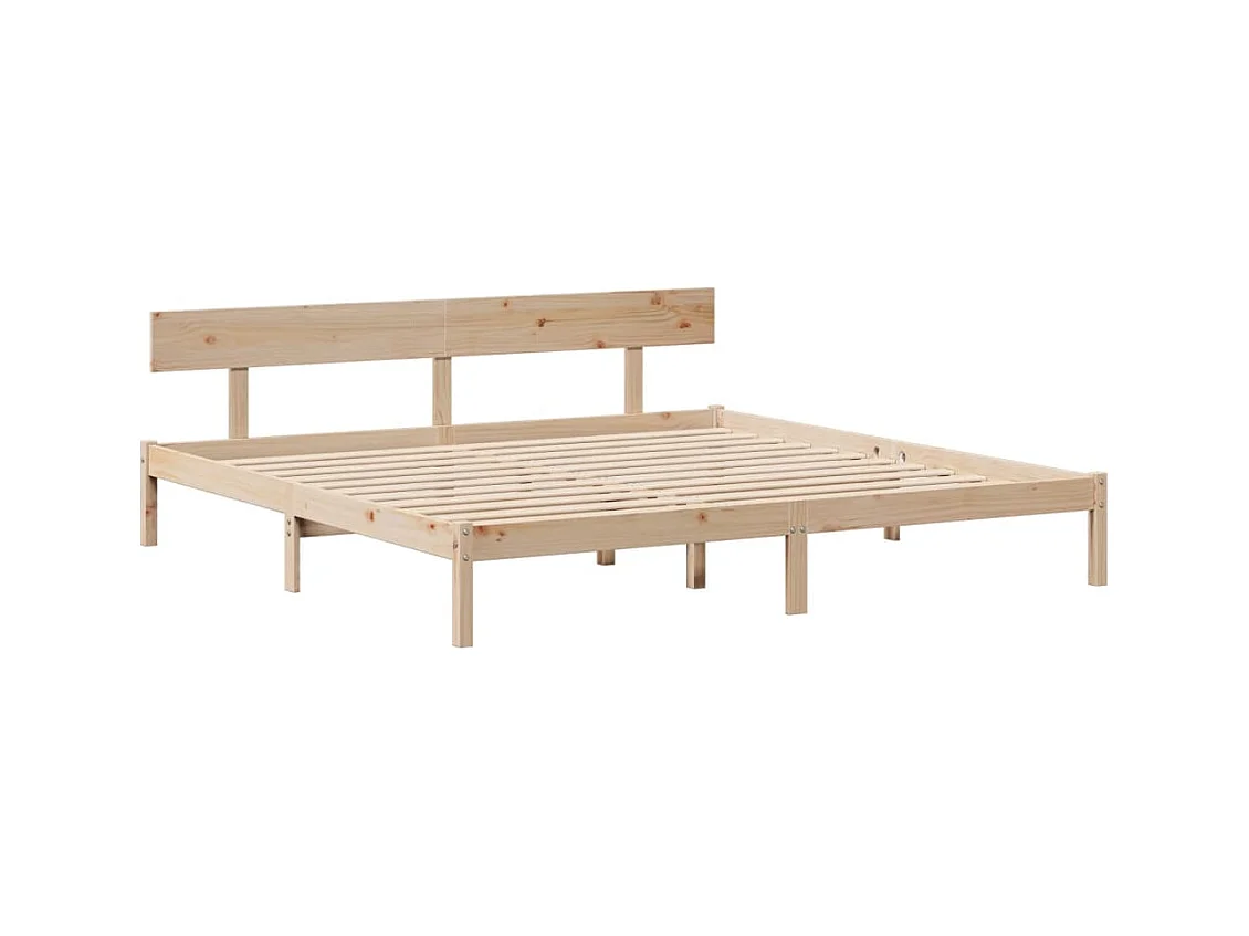 Massivholzbett mit Regal ohne Matratze 180x200 cm Kiefernholz