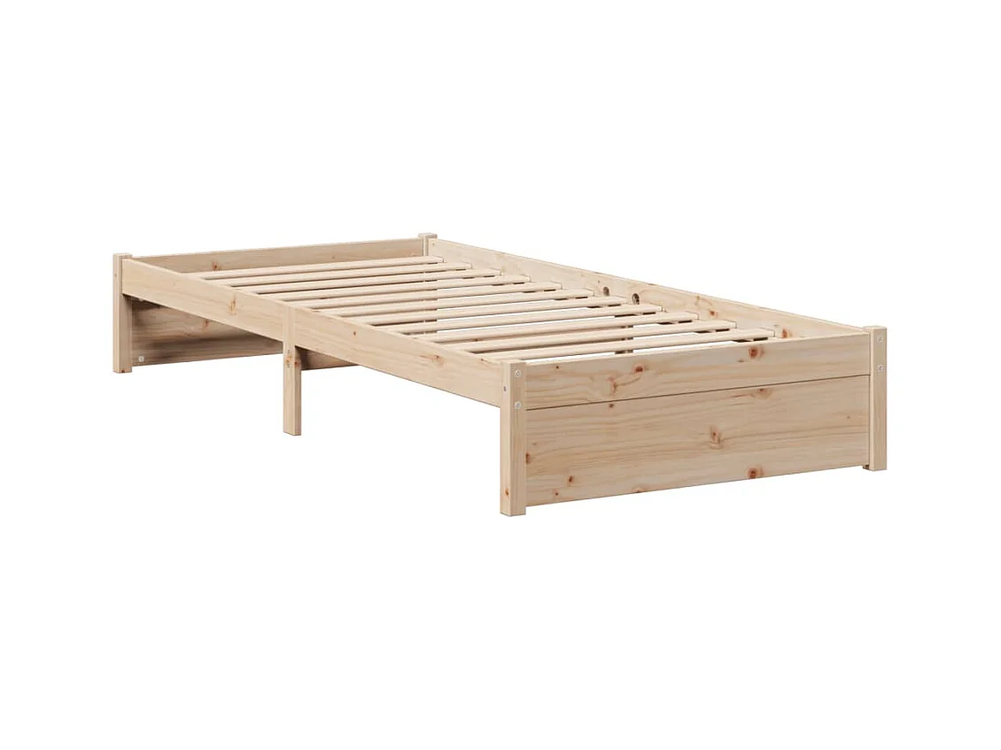 Lit bibliothèque sans matelas 90x200 cm bois de pin massif