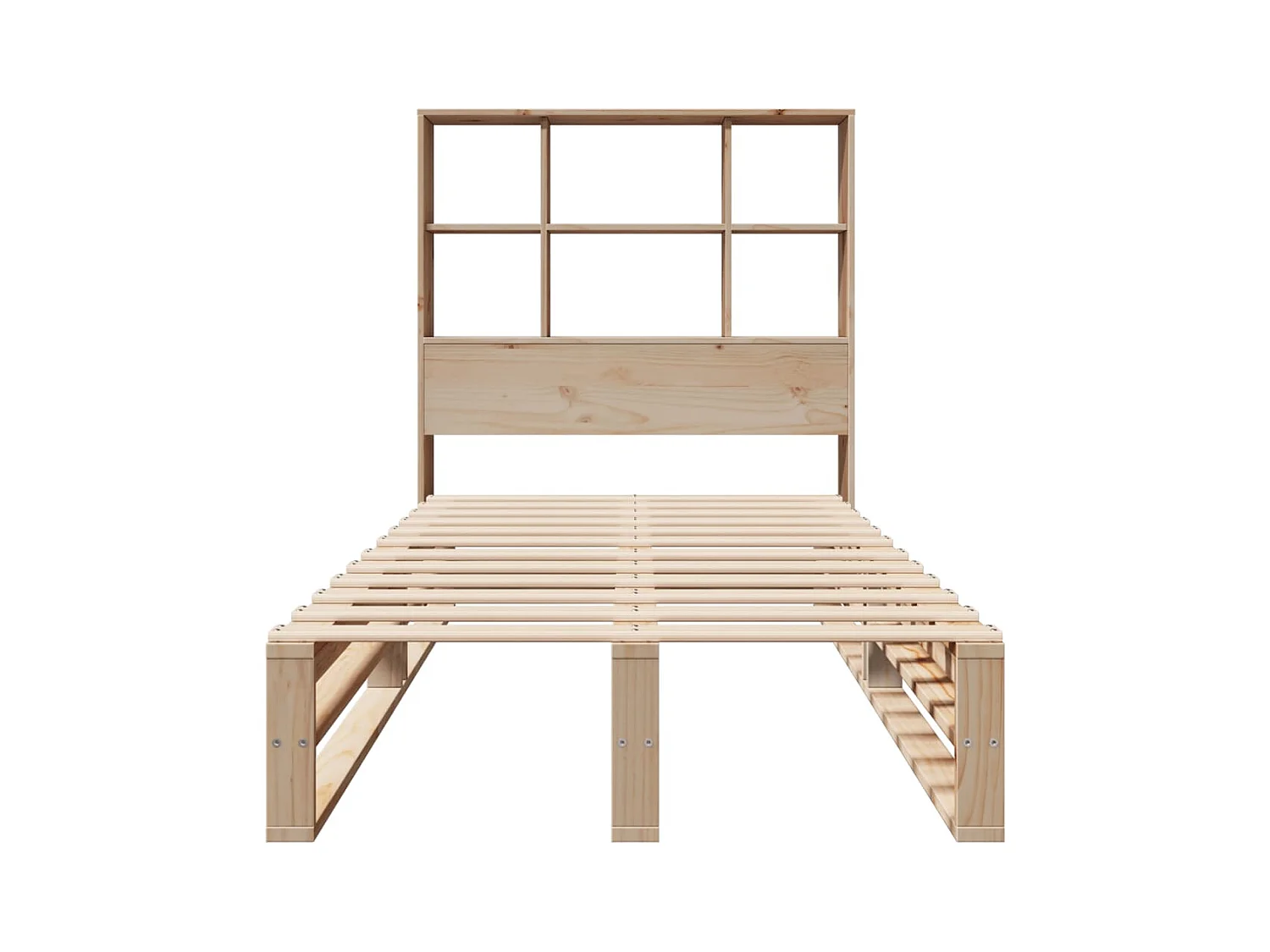 Lit bibliothèque sans matelas 90x190 cm bois massif