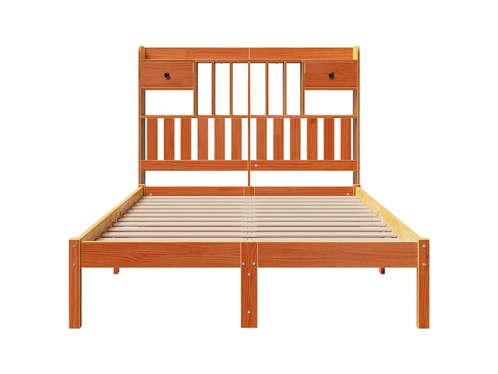 Cama com estante sem colchão 135x190 cm pinho maciço