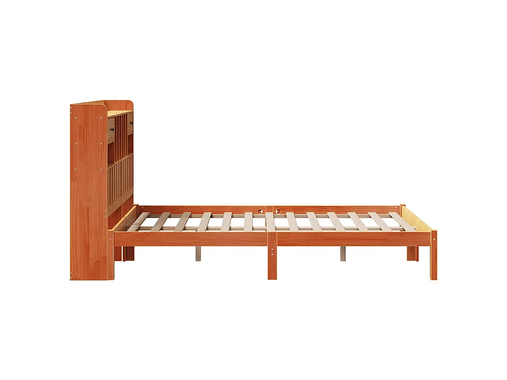 Cama com estante sem colchão 135x190 cm pinho maciço