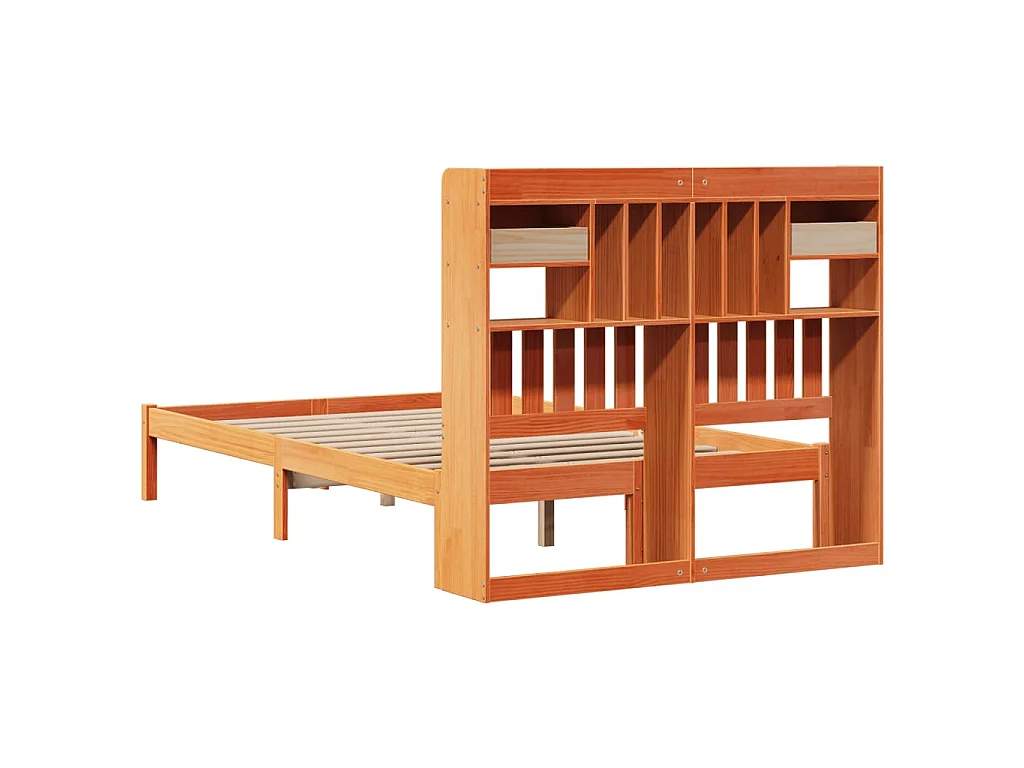 Cama com estante sem colchão 135x190 cm pinho maciço