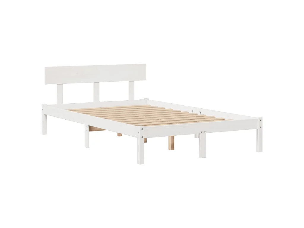 Cama com estante sem colchão 135x190 cm pinho maciço branco