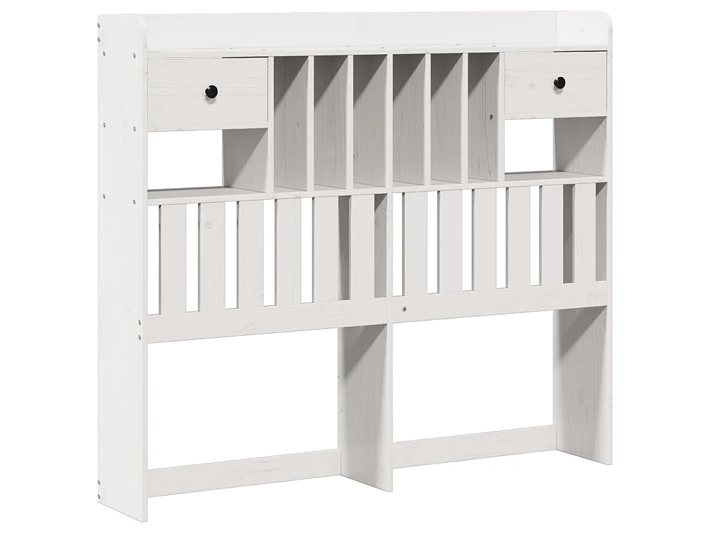 Cama com estante sem colchão 135x190 cm pinho maciço branco
