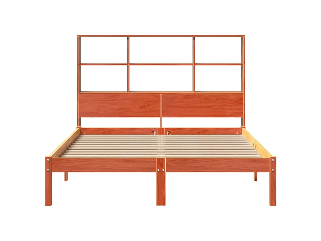 Cama com estante sem colchão 140x190 cm pinho maciço