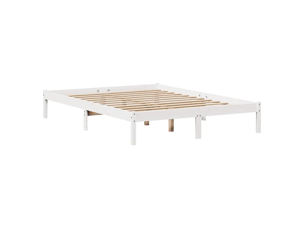 Cama com estante sem colchão 150x200 cm pinho maciço branco