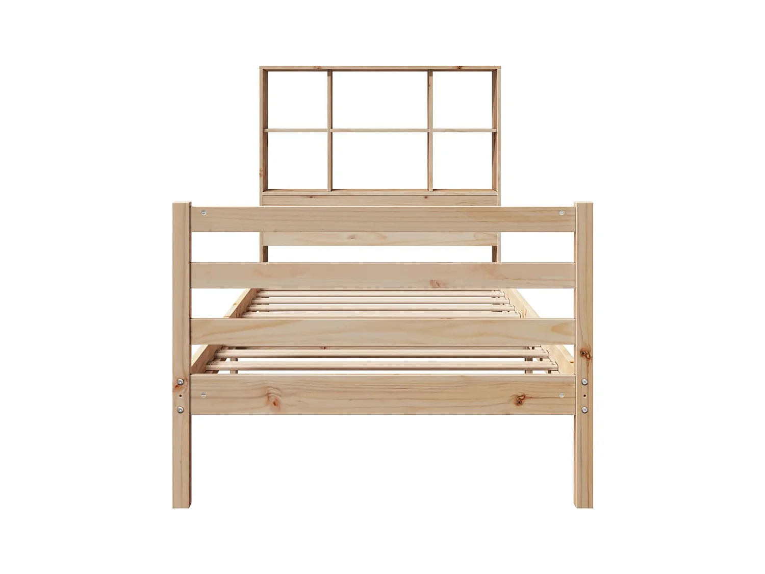 Lit bibliothèque sans matelas 90x200 cm bois de pin massif