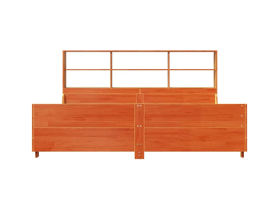 Letto Libreria senza Materasso Marrone Cera 180x200 cm Legno