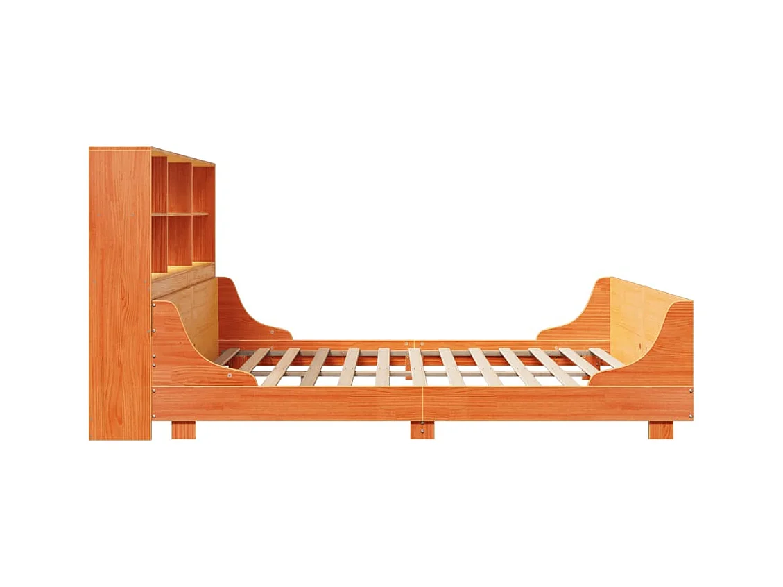 Letto Libreria senza Materasso Marrone Cera 180x200 cm Legno