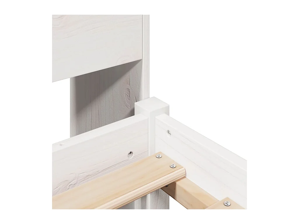 Lit bibliothèque sans matelas blanc 90x200cm bois de pin massif