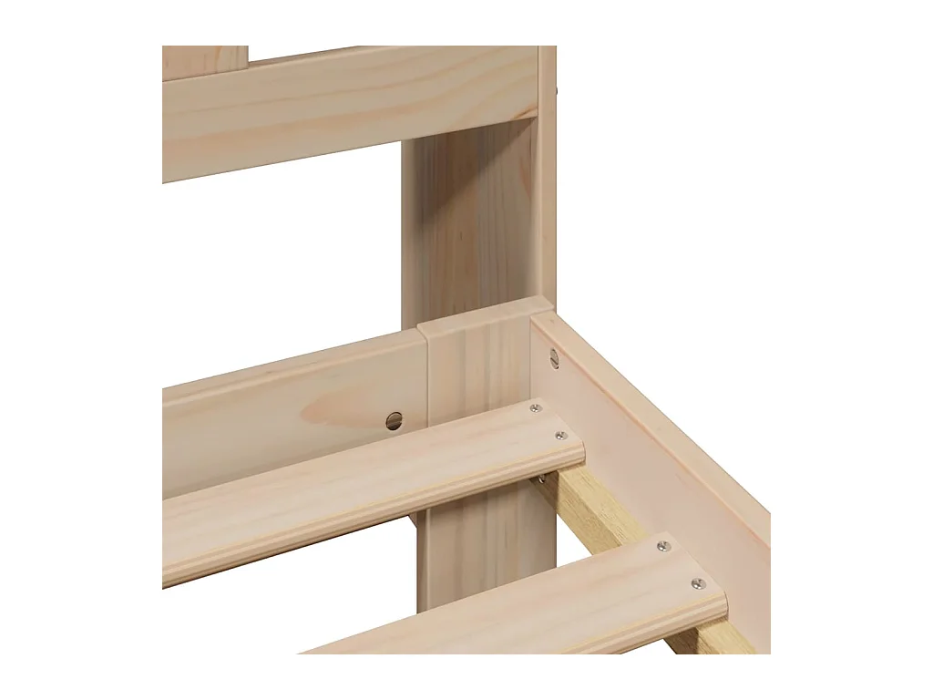 Lit bibliothèque sans matelas 150x200 cm bois massif de pin