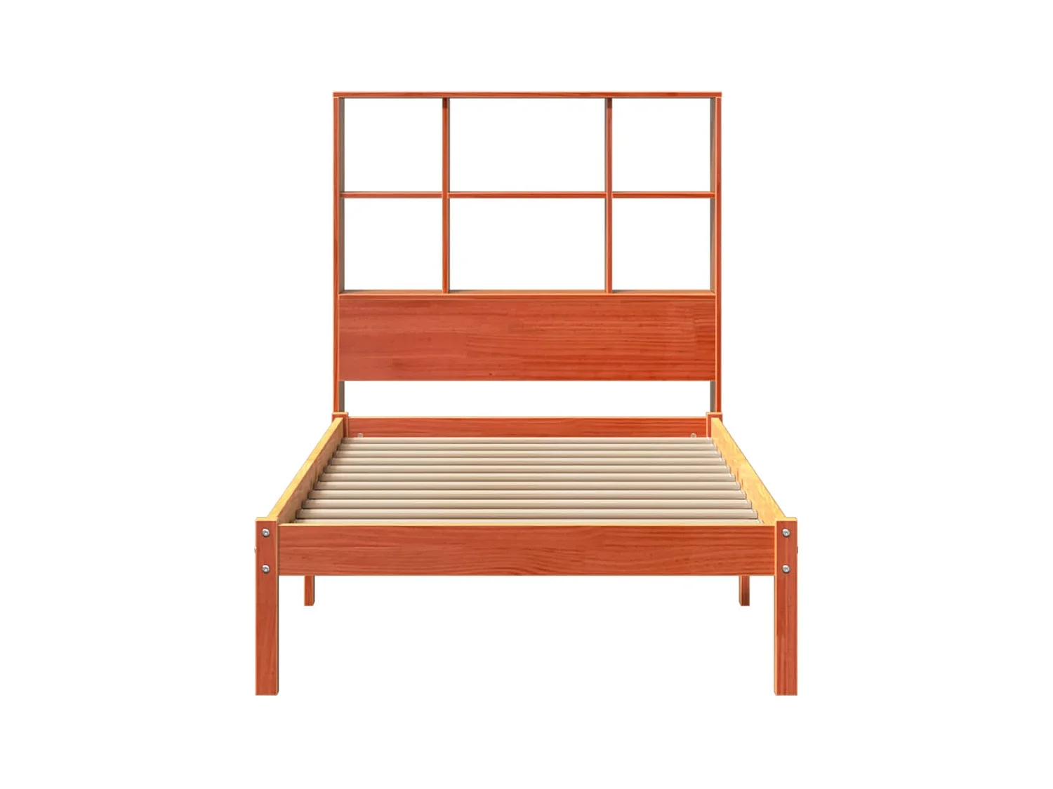 Lit bibliothèque sans matelas cire marron 75x190 cm pin massif