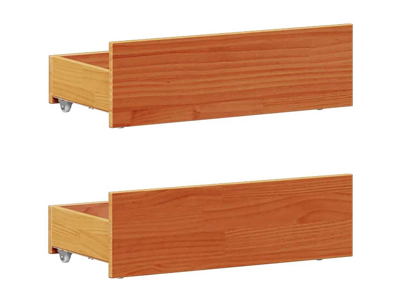 Massivholzbett mit Regal ohne Matratze Wachsbraun 100x200 cm