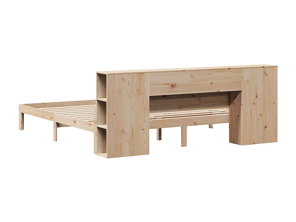 Bed met boekenkast zonder matras massief grenenhout 180x200 cm