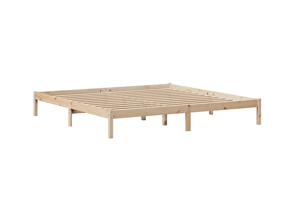 Lit bibliothèque sans matelas 180x200 cm bois massif de pin