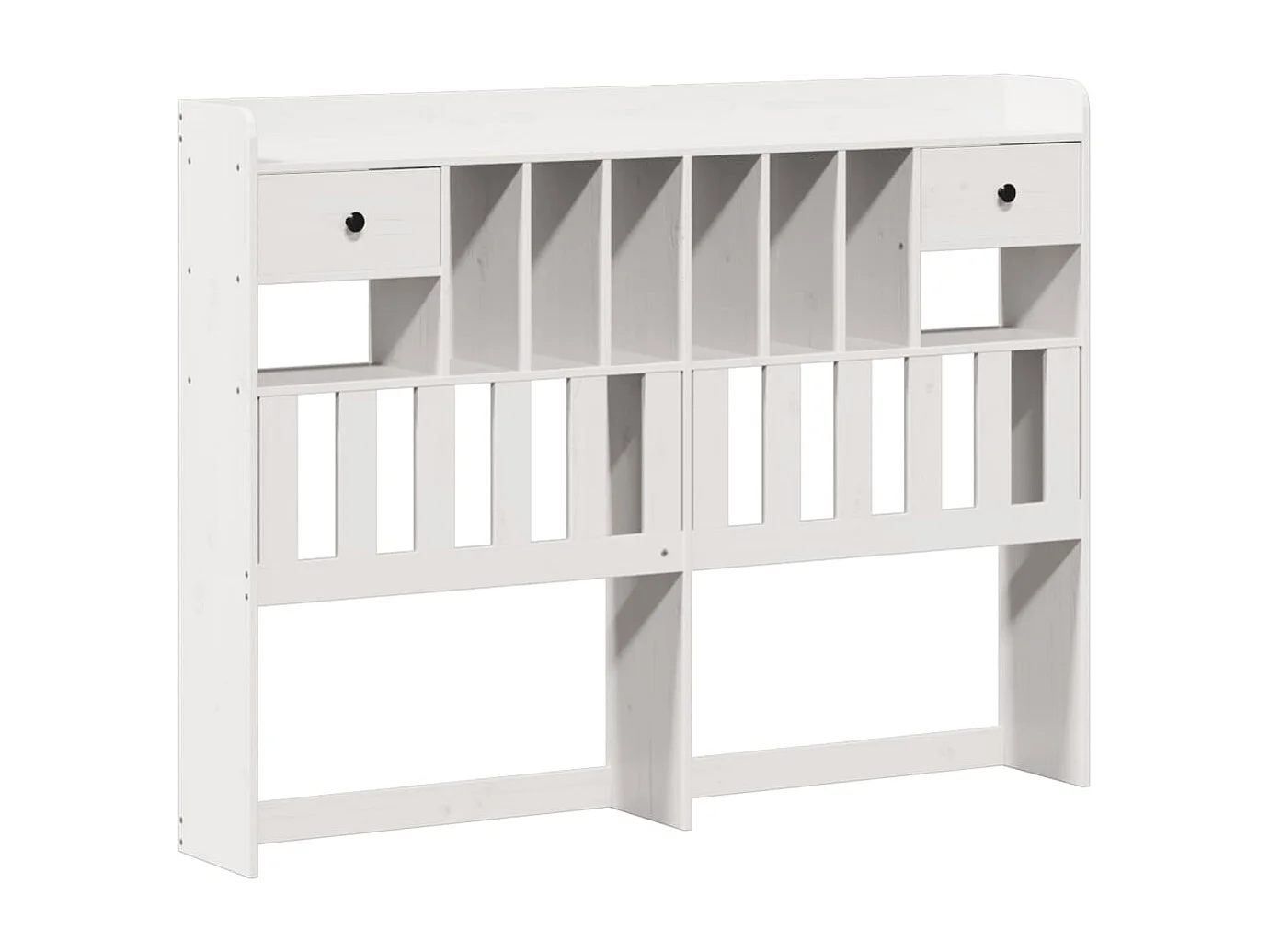 Lit bibliothèque sans matelas blanc 160x200 cm bois pin massif