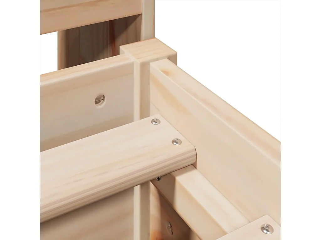 Lit bibliothèque sans matelas 135x190 cm bois de pin massif