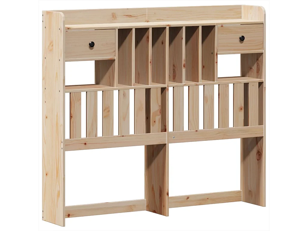 Lit bibliothèque sans matelas 135x190 cm bois de pin massif