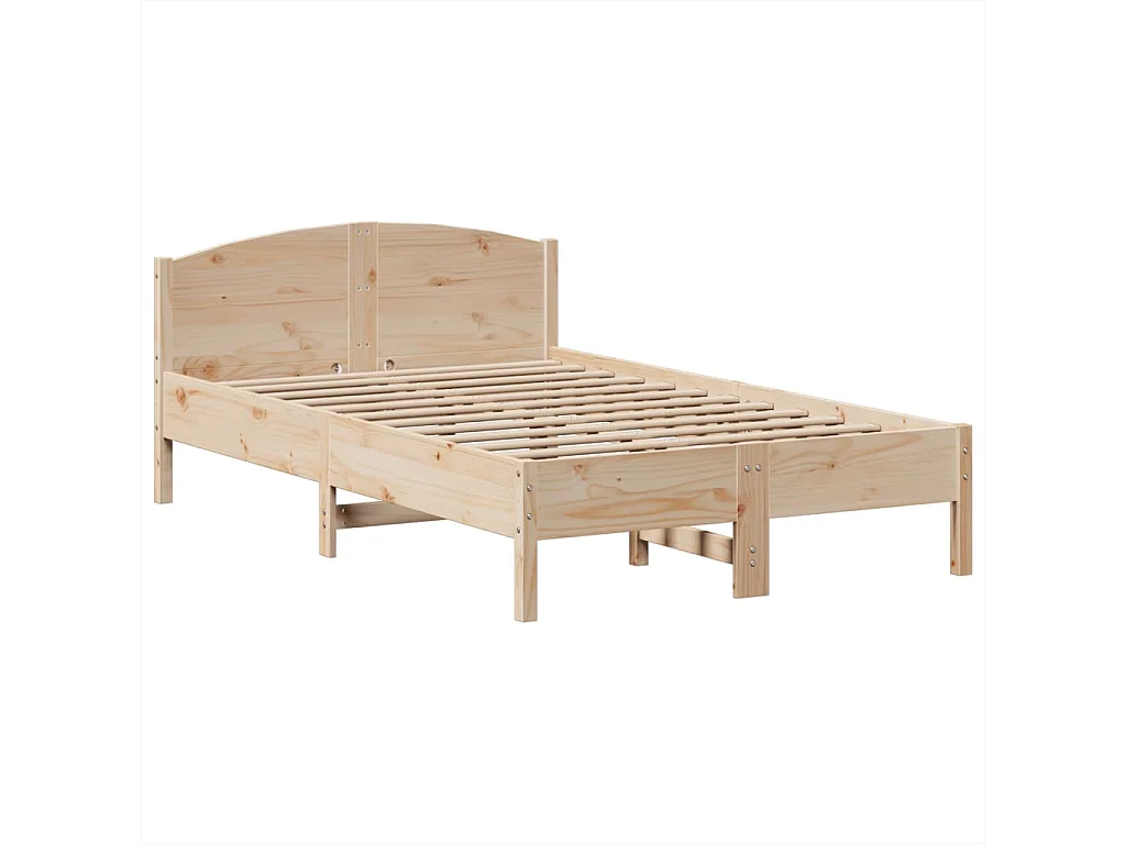 Lit bibliothèque sans matelas 135x190 cm bois de pin massif