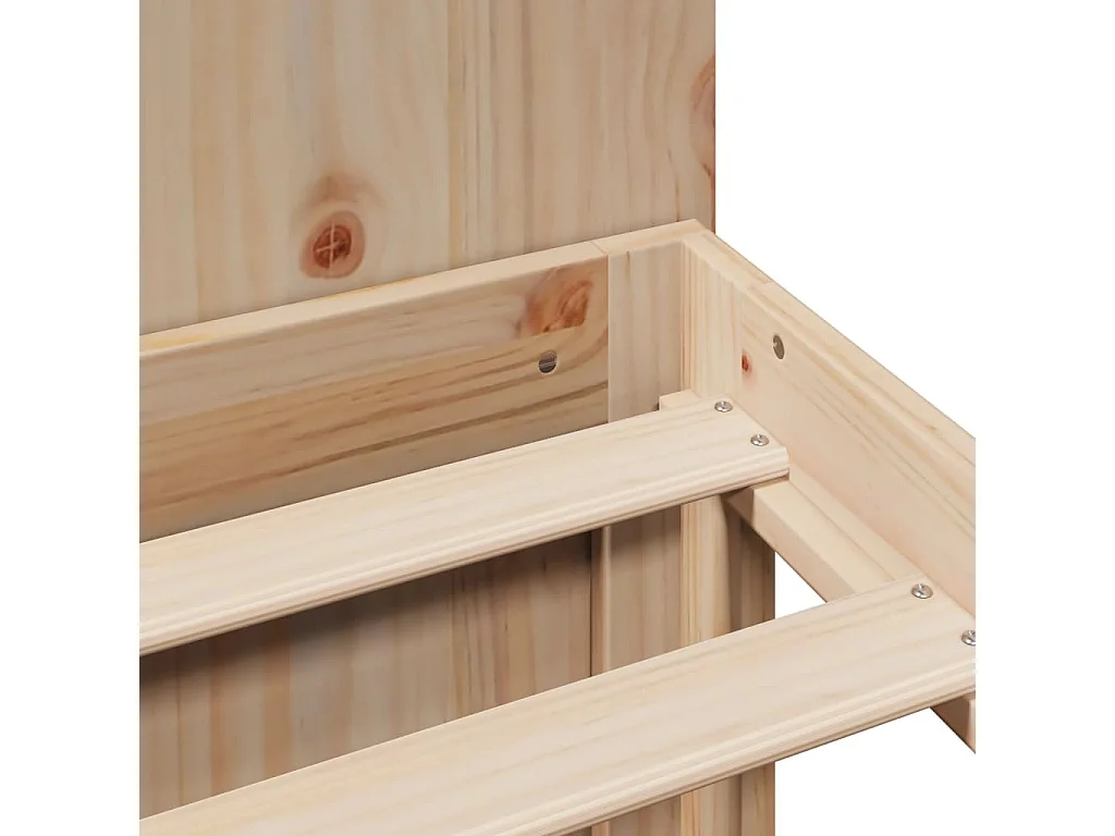 Lit bibliothèque sans matelas 140x190 cm bois de pin massif