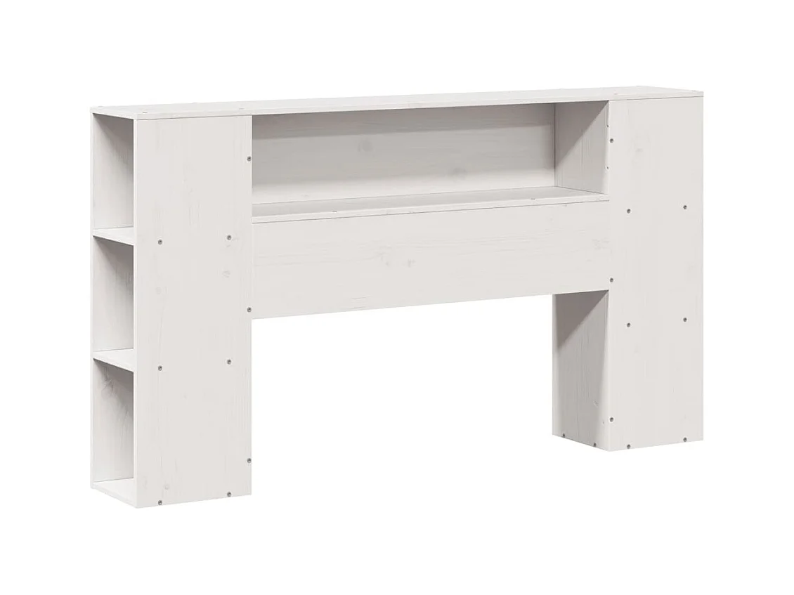 Lit bibliothèque sans matelas blanc 135x190 cm bois massif