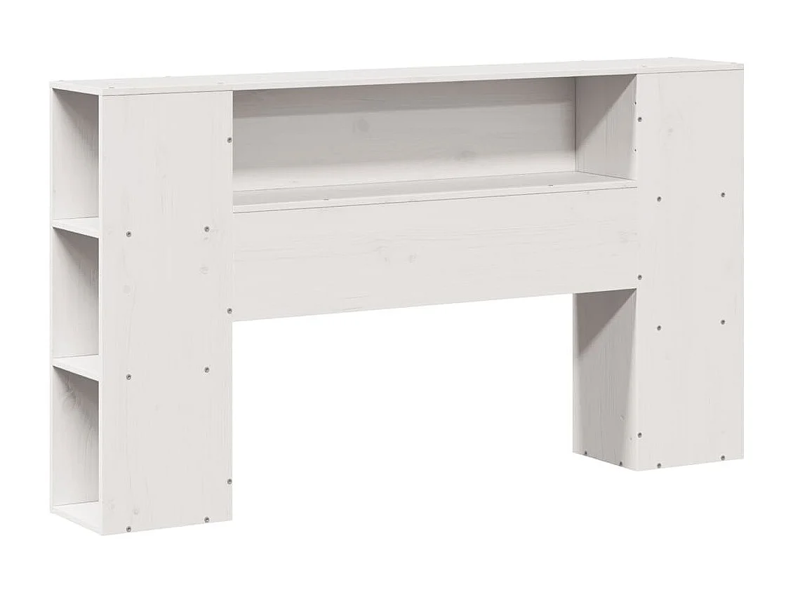 Lit bibliothèque sans matelas blanc 135x190 cm bois massif